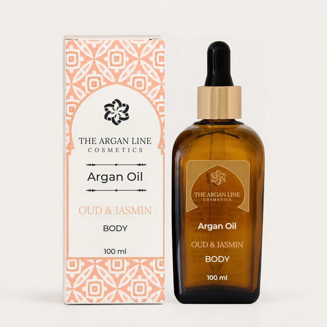 Körperöl von The Argan Line mit Oud und Jasmin